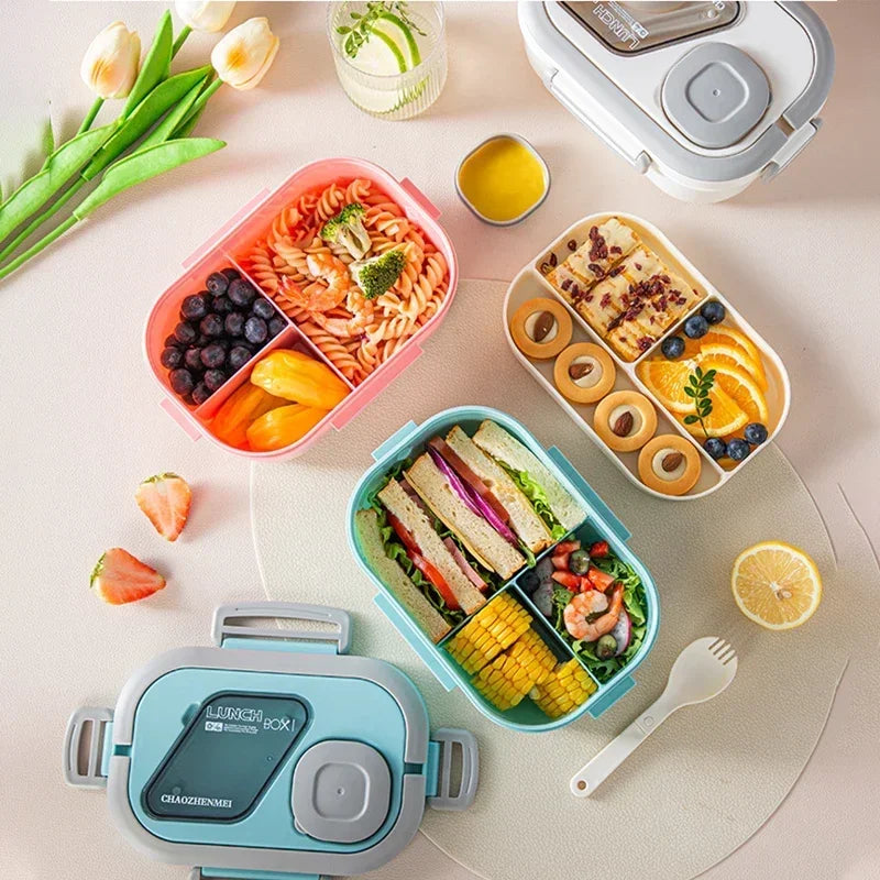 1200ml Wheat Straw Lunch Box – Leakproof Bento with Utensils