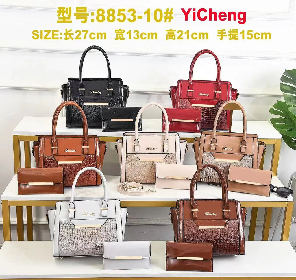 Luxury 2-Piece Patent Leather Composite Shoulder Bag Set – Designer Crossbody Handbag for Women
