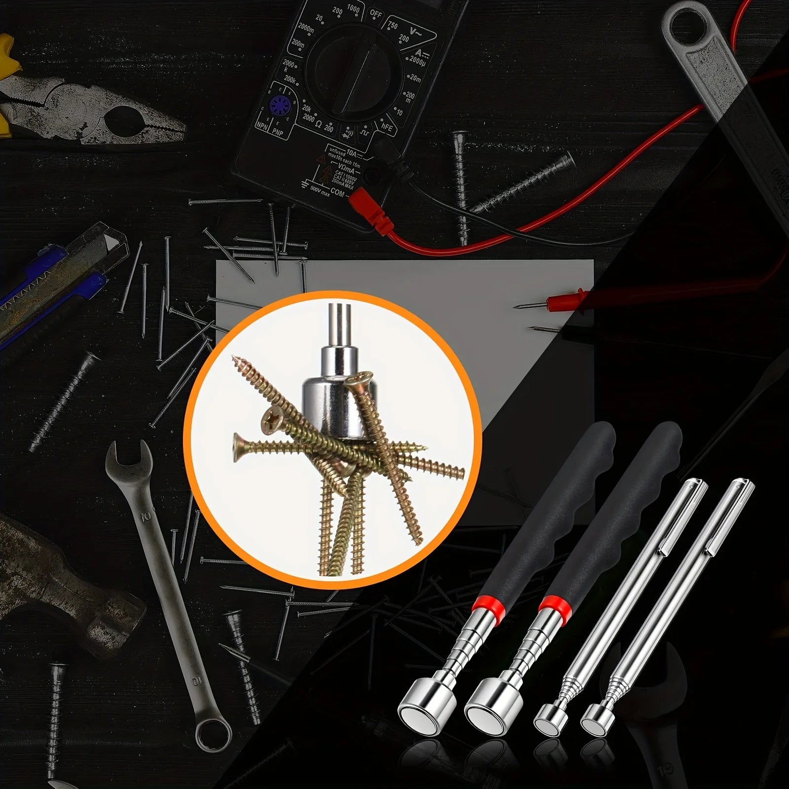 Reach the Unreachable. — Telescopic Magnetic Pick-Up Tool | Extendable Magnet for Hard-to-Reach Areas, 1pc & 2pc
