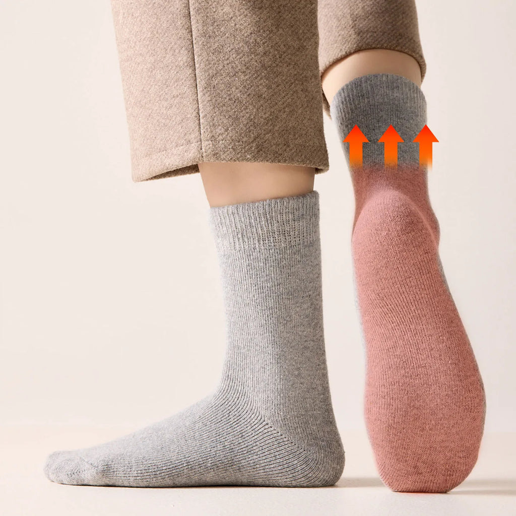 Men's Wool-Blend Winter Socks, 5 Pairs