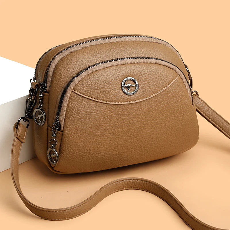 Luxury Solid Color Square Shoulder Crossbody Bag – Vintage PU Leather Messenger Handbag for Women
