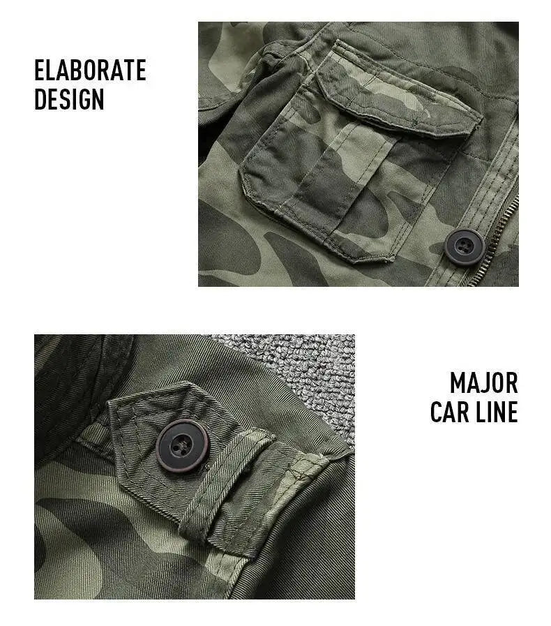 Men's Camouflage Cotton Work Jacket – Stand Collar
