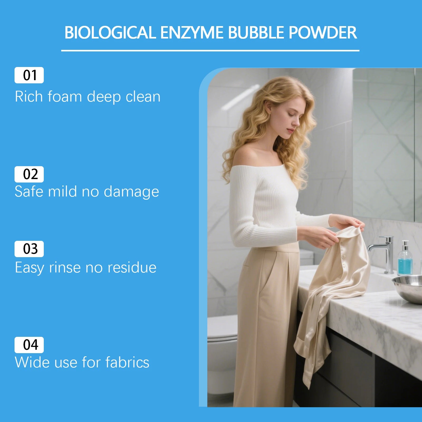 Science-Powered Clean — Biological Enzyme Laundry Powder | Strong Stain & Oil Removal, Fabric Softening, All Fabrics, Hypoallergenic