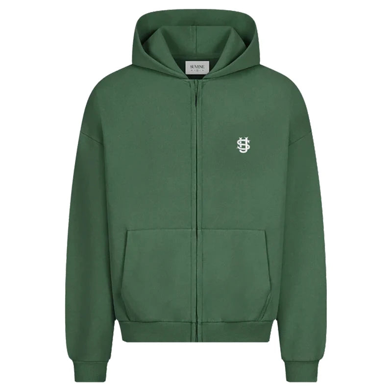 Men's Solid Color Oversized Hoodie & Sweatpants Set – Loose Pullover Street Fashion