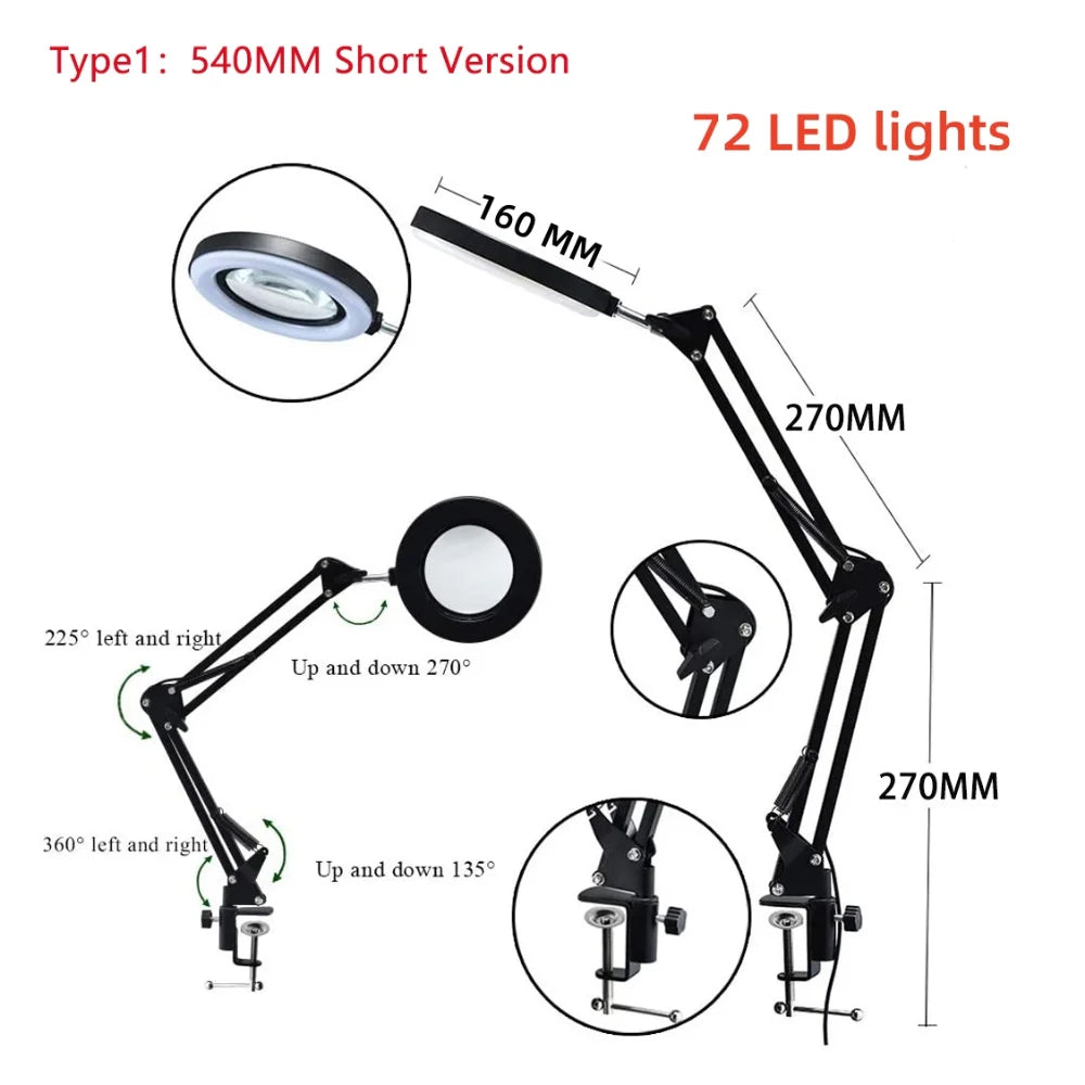 72-LED Illuminated Magnifier with 3-Color Lighting