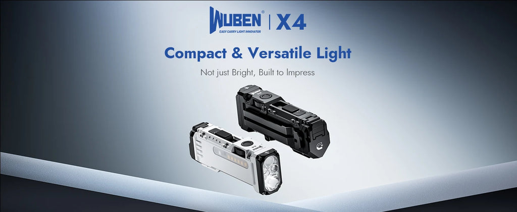 WUBEN X4 EDC Flat Flashlight — 1500 Lumens, RGB Light, Magnetic Base, Tactical Switch, IP68 Waterproof
