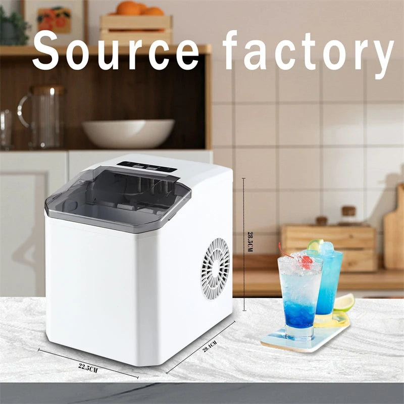 Automatic Mini Electric Ice Cube Maker – 9 Cubes in 6 Min, Portable for Bar, Home, Kitchen & Office