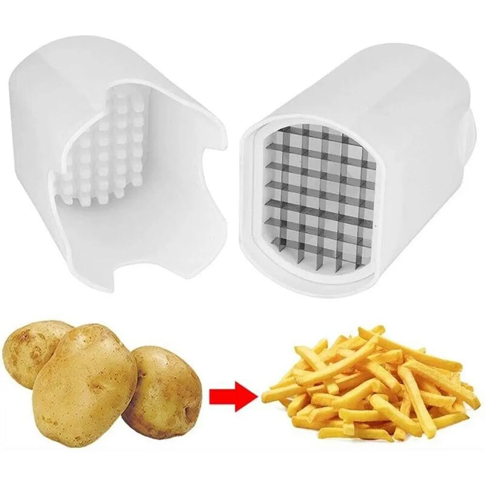 Perfect Fries. Every Time. — Stainless Steel French Fry Cutter & Potato Slicer | Natural Cut, Rapid Slicer, Veggie Dicer & Chopper, 12.5x9.5cm