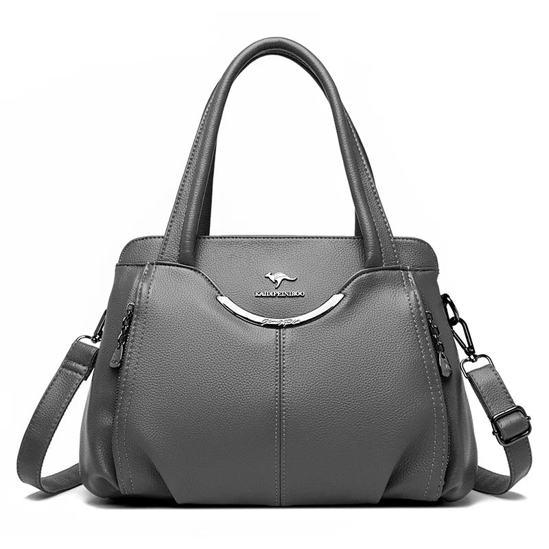 Genuine Leather Luxury Tote Crossbody Shoulder Bag – Large Casual Handbag for Women
