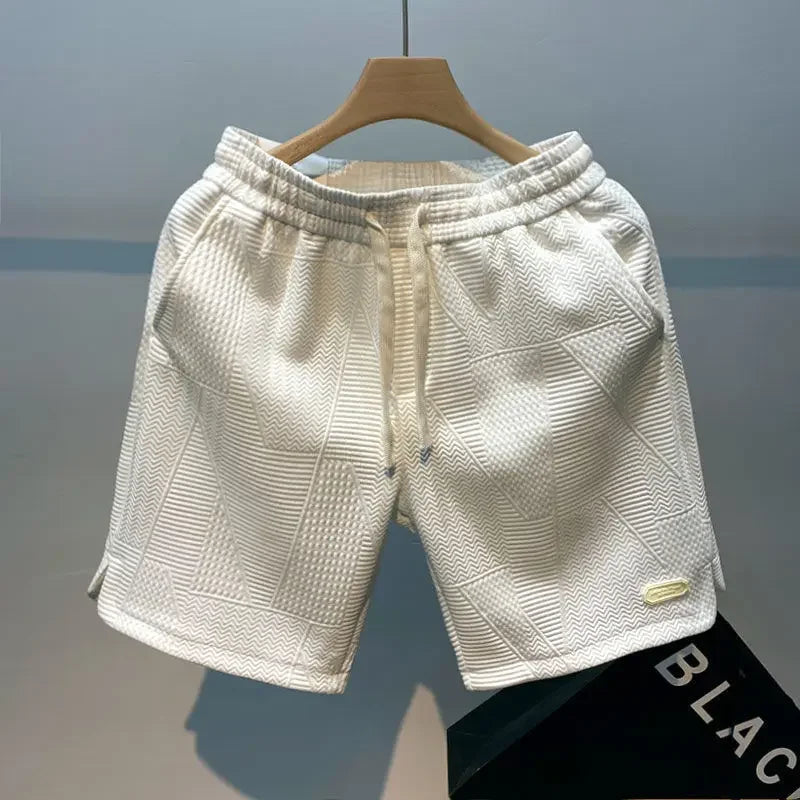 Men's Wave Pattern Drawstring Sport Shorts — Printed Athletic Shorts