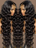 40 Inch Loose Deep Wave Lace Front Human Hair Wig Brazilian Nature Wave Curly Wigs Human Hair 13x6 HD Lace Frontal Wig For Women