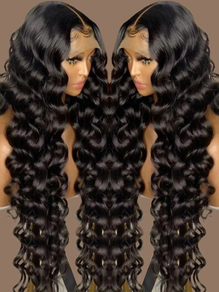 40 Inch Loose Deep Wave Lace Front Human Hair Wig Brazilian Nature Wave Curly Wigs Human Hair 13x6 HD Lace Frontal Wig For Women