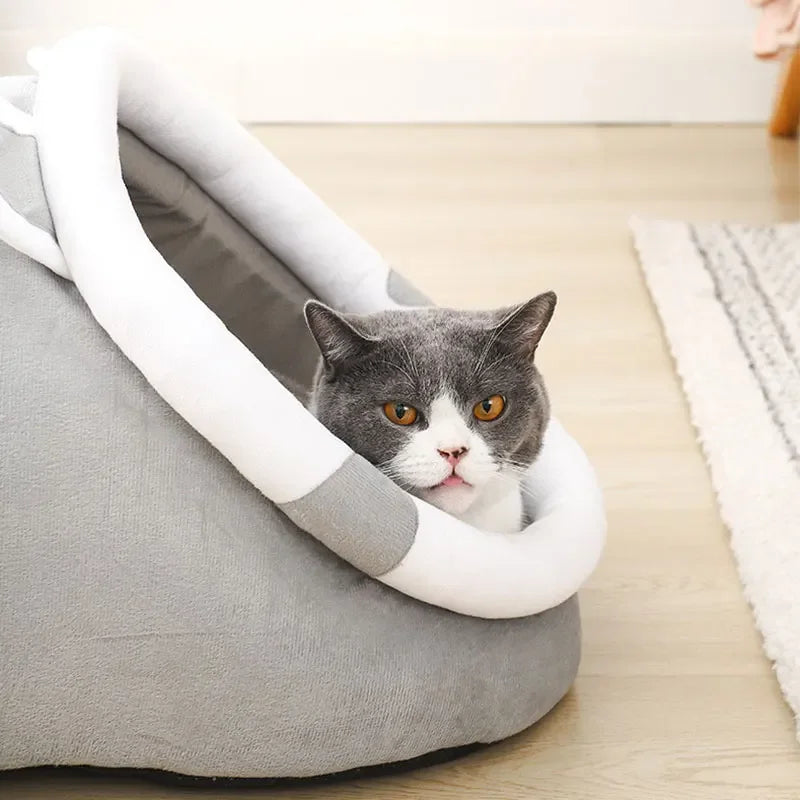 Self-Warming Foldable Pet Tent Cave Bed