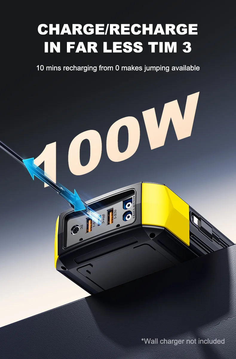 32000mAh Car Emergency Jump Starter — Portable Battery Booster with Power Bank