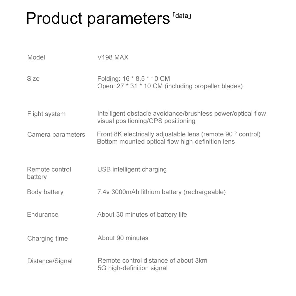 V198MAX GPS Return Drone with Screen Remote