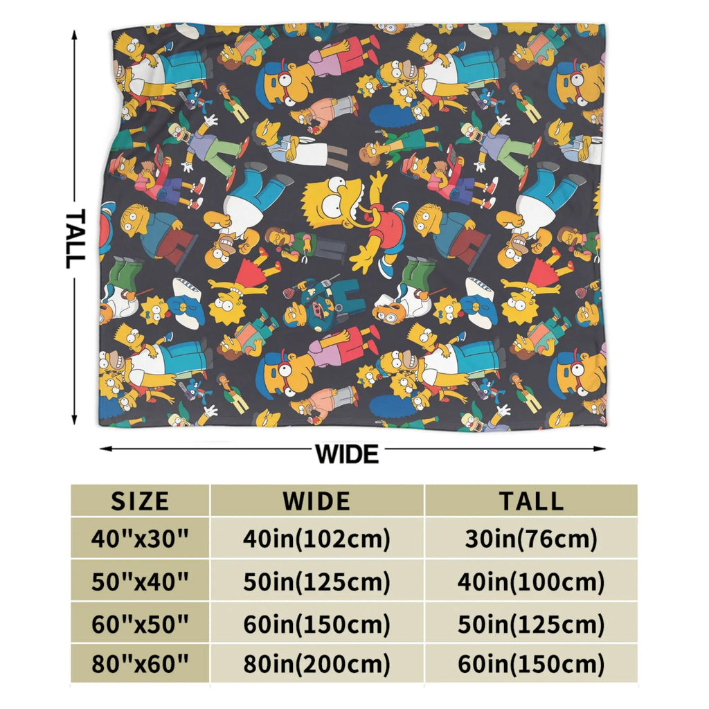 Simpsons Character Super Soft Plush Throw Blanket – Flannel Fleece Bedspread
