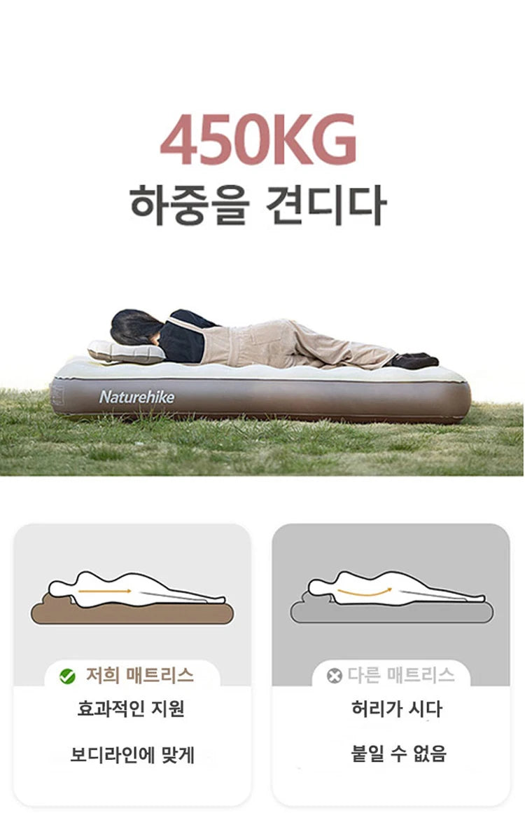 Glamping Air Mattress with Built-In Pump – Thickened Outdoor & Home Sleeping Mat, 450KG Capacity