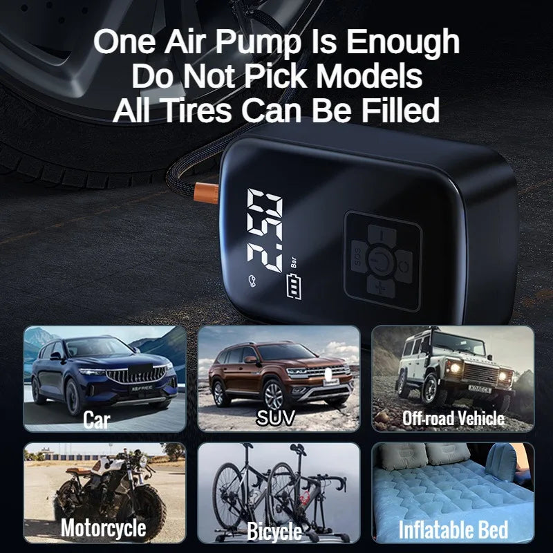 EAFC 150 PSI Tire Inflator, Wired or Rechargeable