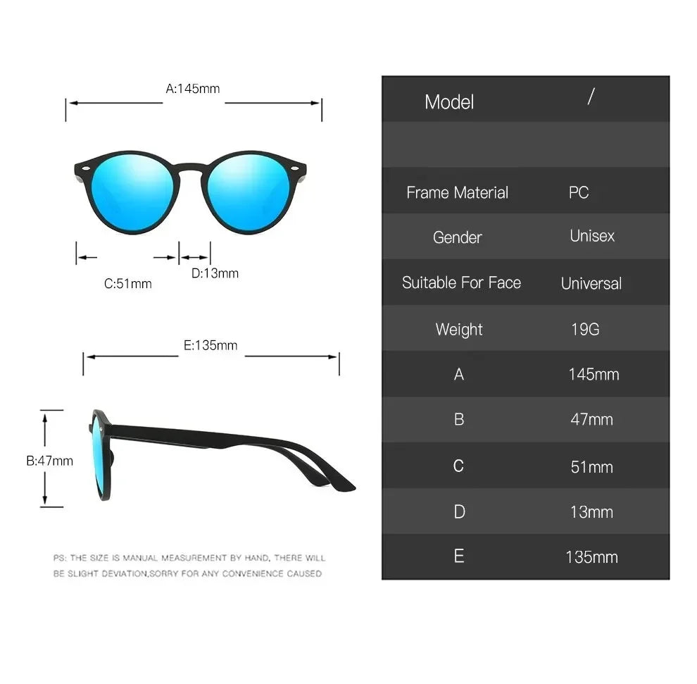 Fashion Round Vintage Sunglasses | Classic Circle Oval UV Protection for Men & Women