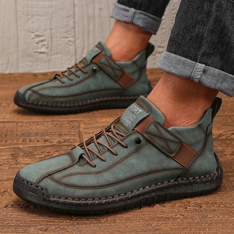 Faux Leather Lace-Up Casual Loafers