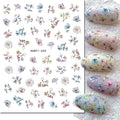 3D Summer Tropical Nail Art Sticker Decals — Palms, Butterflies & Flowers