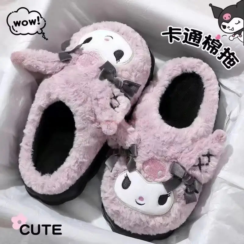 Sanrio Kuromi Cartoon Cotton Anti-Slip Home Slippers — Cute Indoor Slippers