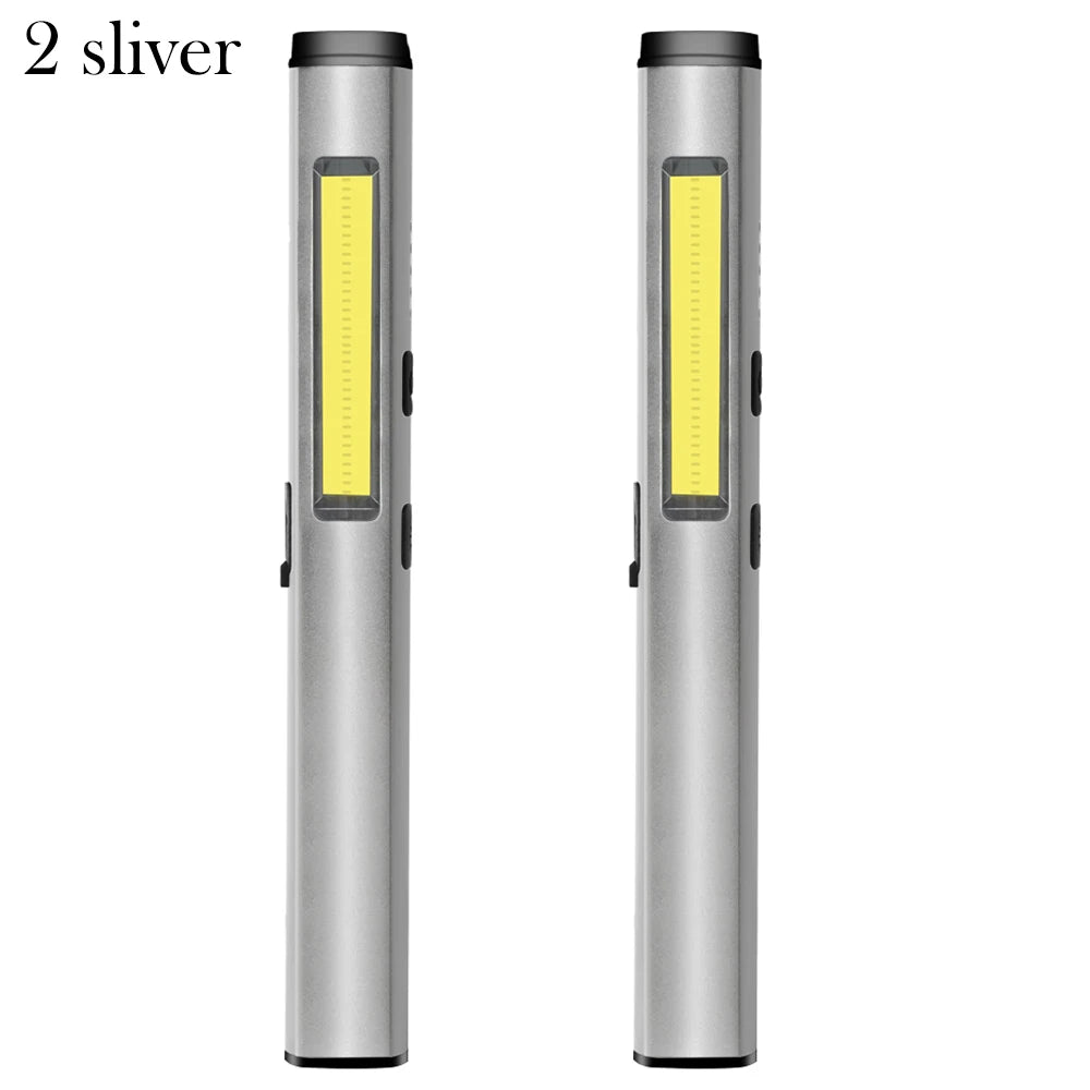 4-in-1 Rechargeable Pen Flashlight – UV, LED, COB & Red Laser with Magnetic Base for Work & EDC
