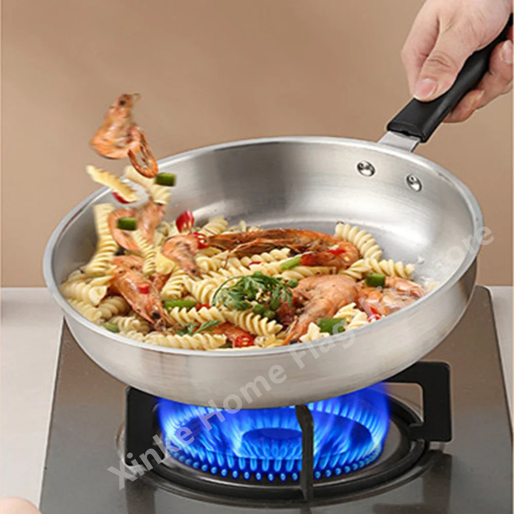 Stainless Steel Wok – Uncoated 24cm & 26cm Frying Pan