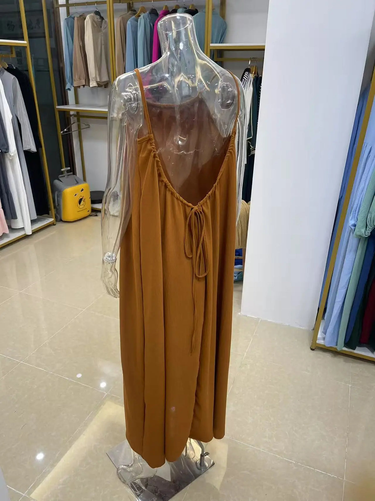 Women's Strapless Backless Loose Maxi Dress – Comfortable Sleepwear & Casual Home Dress