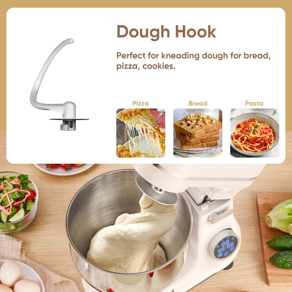 BioloMix 1200W Kitchen Stand Mixer – 11-Speed DC Motor, OLED Display, Dough Hook & Whisk Included
