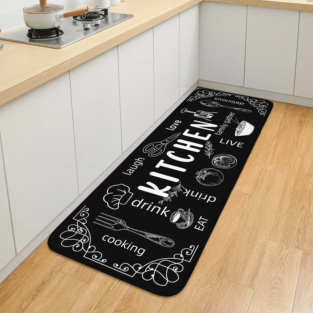 Non-Slip Absorbent Kitchen & Bathroom Floor Mat – Washable, Rubber Backing, PVC-Free, BPA-Free, 5 Sizes