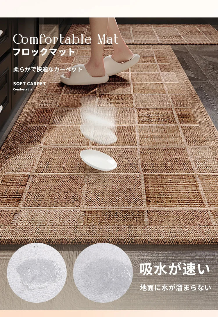 Japanese Kitchen Mat – Long Non-Slip Water & Oil Absorbent Quick-Dry Floor Rug