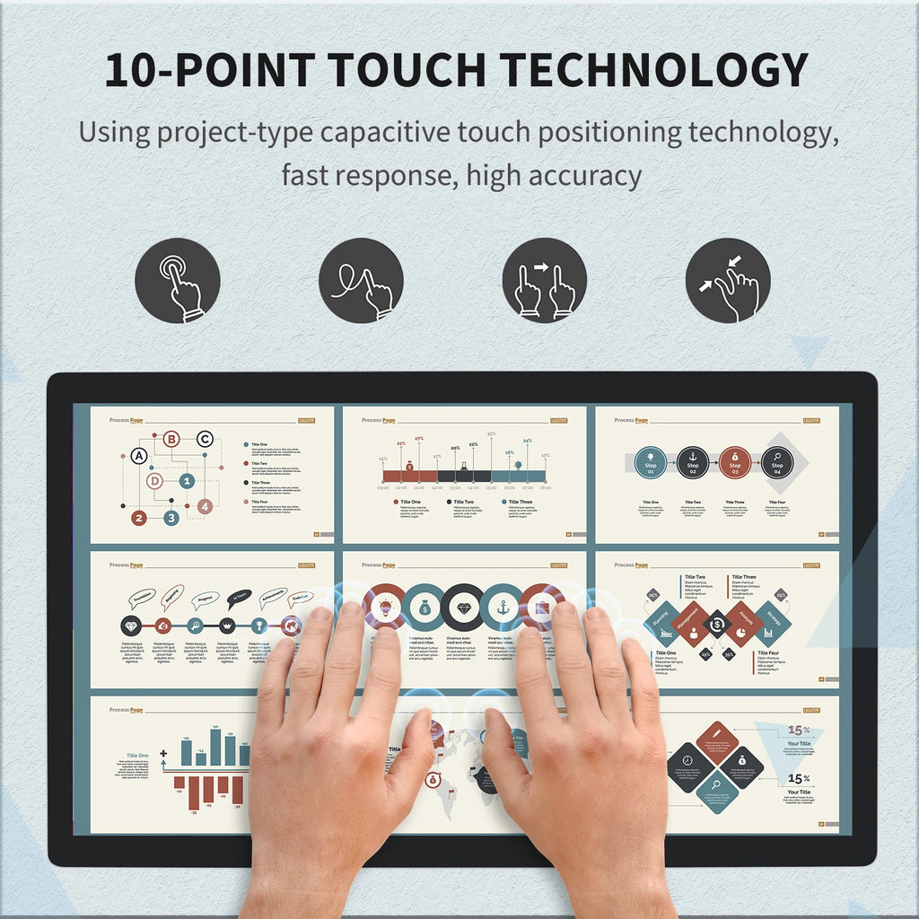 TouchWo Commercial All-in-One PC – 21.5"/23.8"/27" PCAP Touch, Intel UHD, Win10/Android