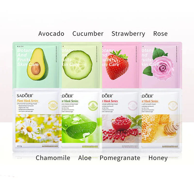 Natural Plant Face Masks — Moisturizing & Firming (8-Pack)
