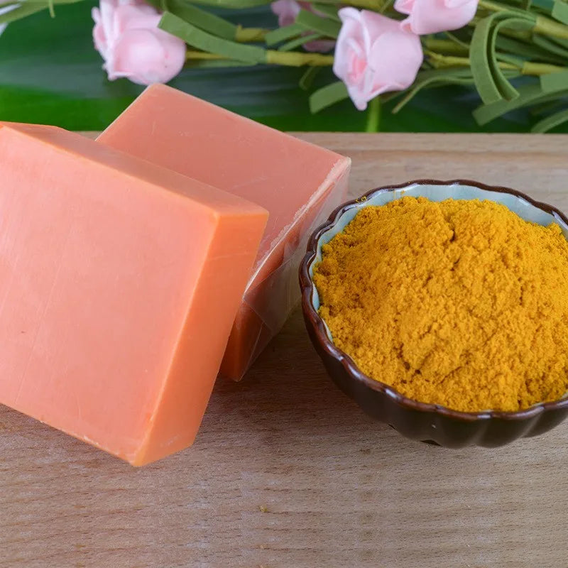 Pure Natural Turmeric Essential Oil Soap Bar – Deep Cleansing, Moisturizing & Skincare, 100g