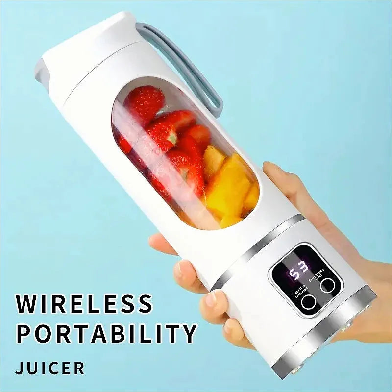 Portable Electric Juicer 450ML — 8-Blade Travel Blender for Fresh Juice, Shakes & Smoothies