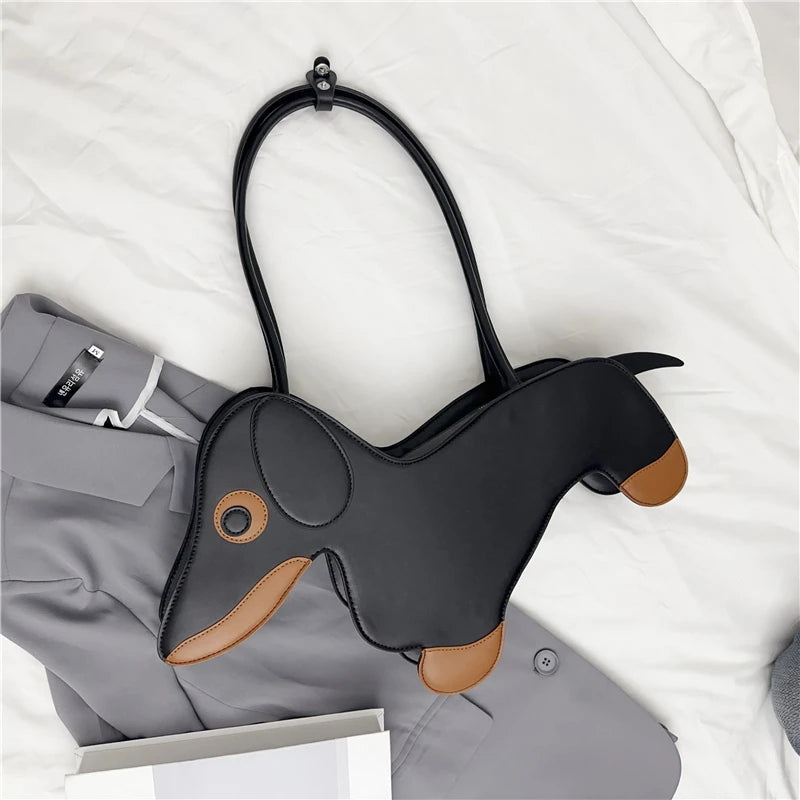 Sausage Dog Novelty TPU Tote Bag – Cute Doll Top Handle Shoulder Bag for Women
