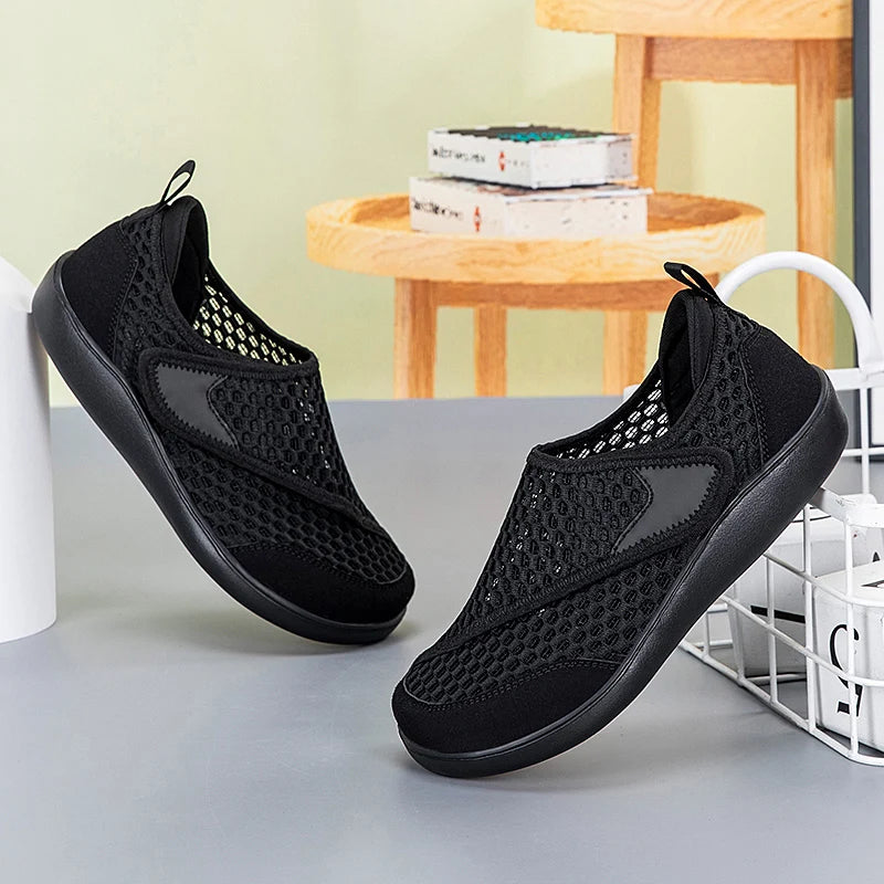 Wide Box Open Shoes for Elderly – Adjustable Diabetic Orthopedic Sandals