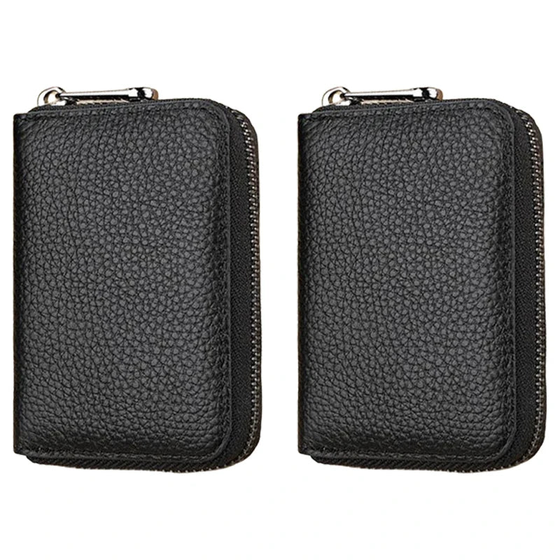 RFID Blocking Slim Card Holder Wallet – Minimalist Zipper Coin Pocket for Men & Women