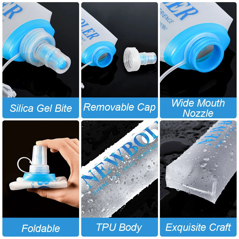 Outdoor Collapsible Silicone Water Bottle — 150–750ml Running Camping Hiking Travel Bottle