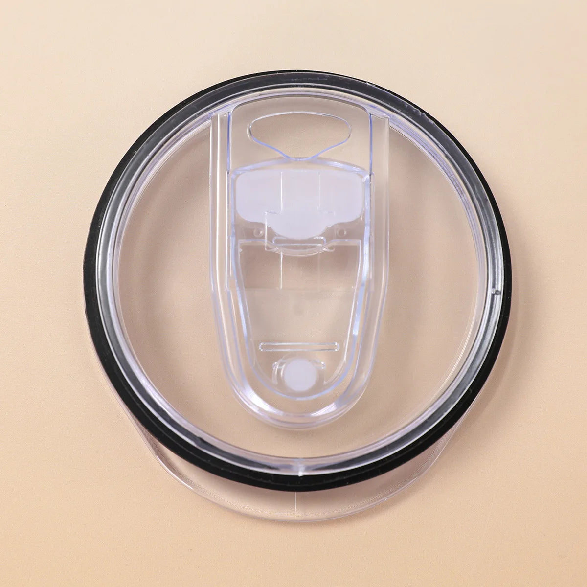 Push-Slide Replacement Lid for 12oz 16oz 20oz 30oz Slim Tumbler Cups – Leakproof Transparent Plastic Cup Lid