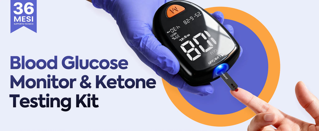 Blood Glucose & Ketone Testing Kit – 2-in-1 Monitor with 25 Glucose + 10 Ketone Strips