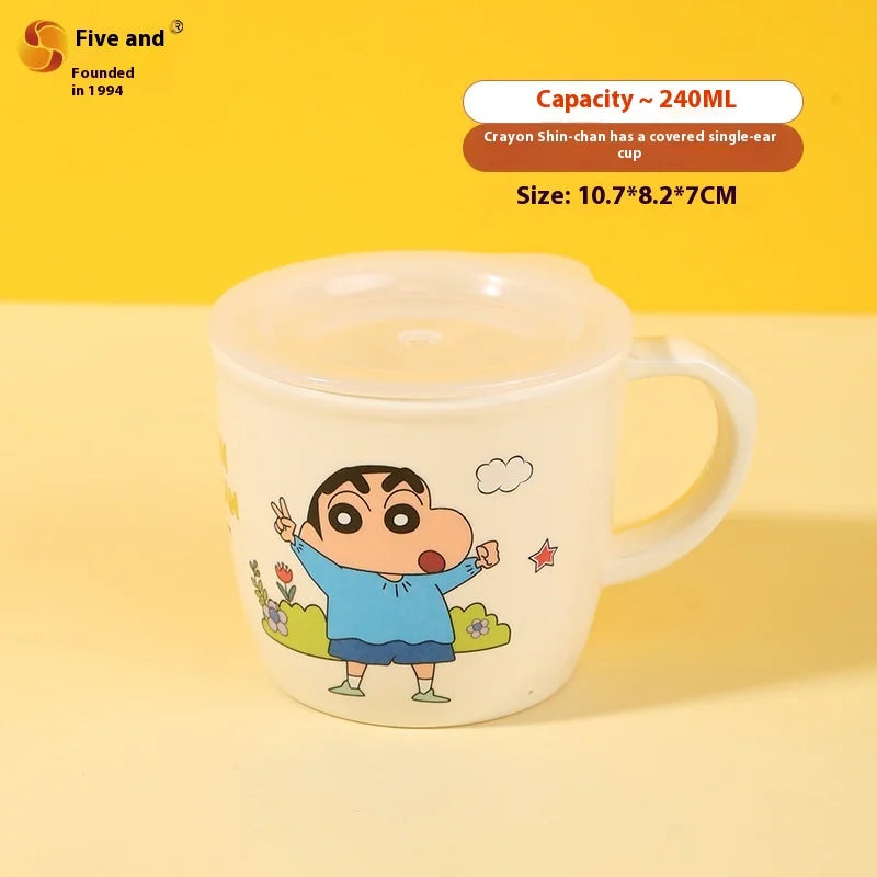 Crayon Cartoon Children's Bowl Set — Soup Bowl & Divided Plate