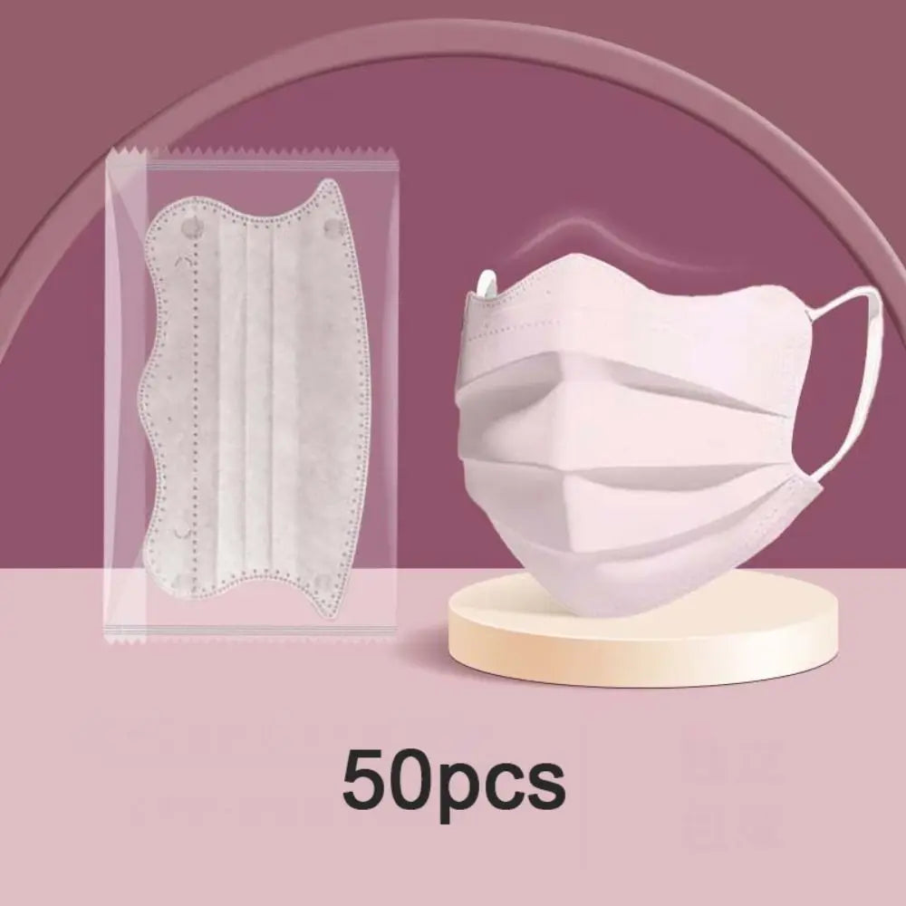 Butterfly-Shaped 3-Layer Disposable Face Masks — 50 Pack