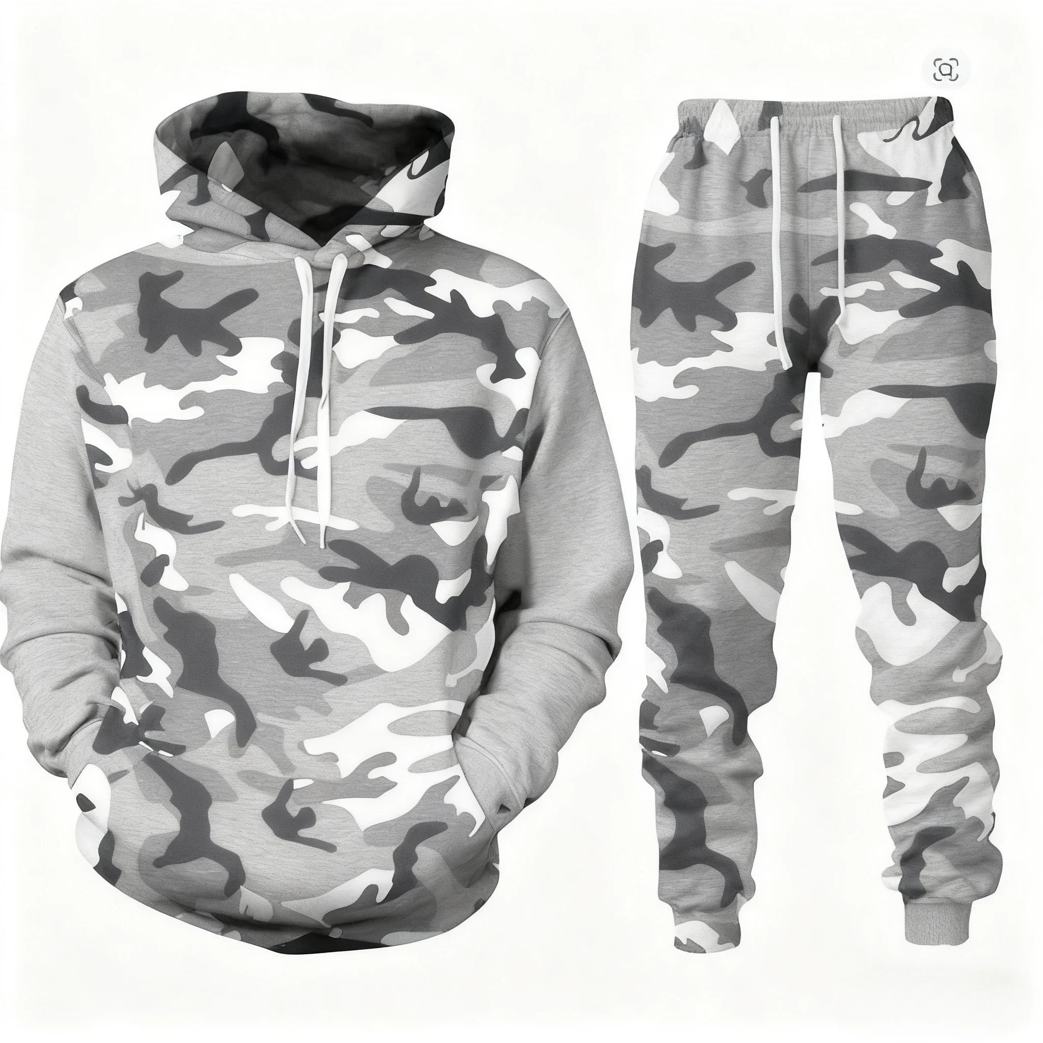 Men's Santa Claus 3D Print Hoodie & Pants Jogging Set – Camouflage Co-Ord
