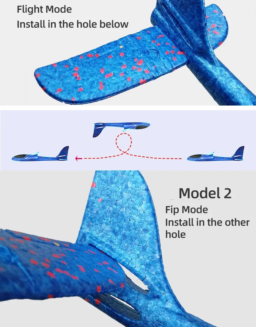 50cm Hand Throw EPP Foam Glider Plane – 2.4G Remote Control Outdoor Airplane for Kids