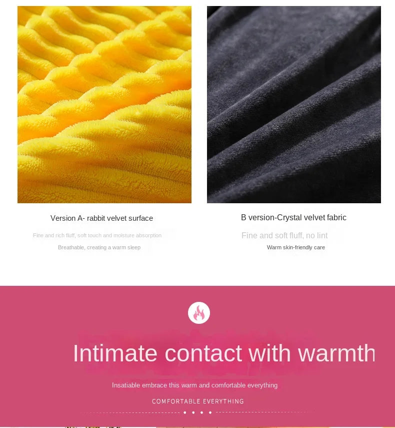 Thick Velvet Duvet Cover Set – Warm Solid Color 3-Piece Bedding, 12 Colors & 4 Sizes