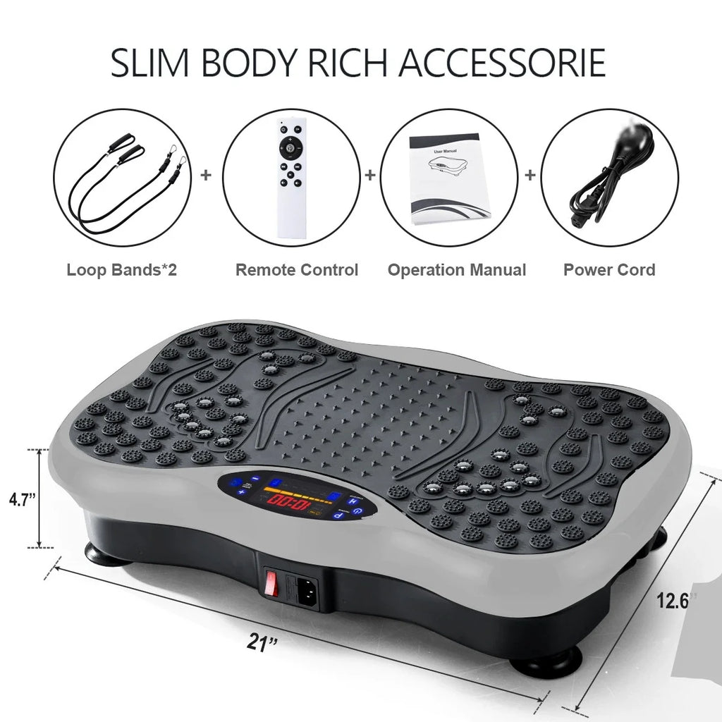 Vibration Plate Fitness Machine with Bluetooth Speaker — Fat Burning Full Body Workout Platform
