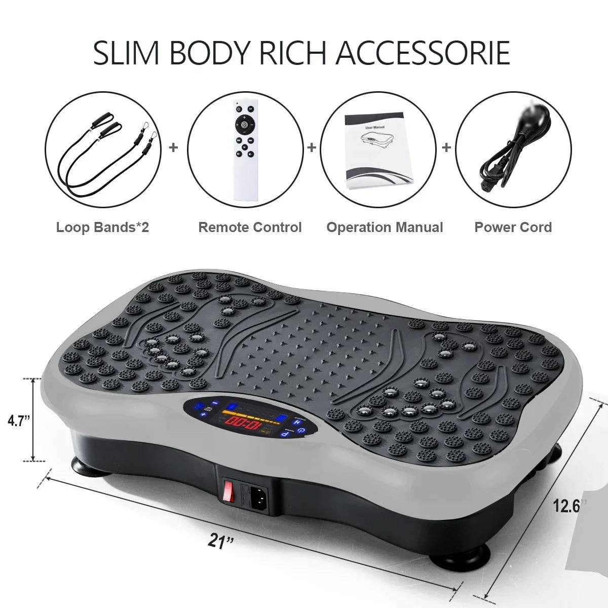 Vibration Plate Fitness Machine with Bluetooth Speaker — Fat Burning Full Body Workout Platform