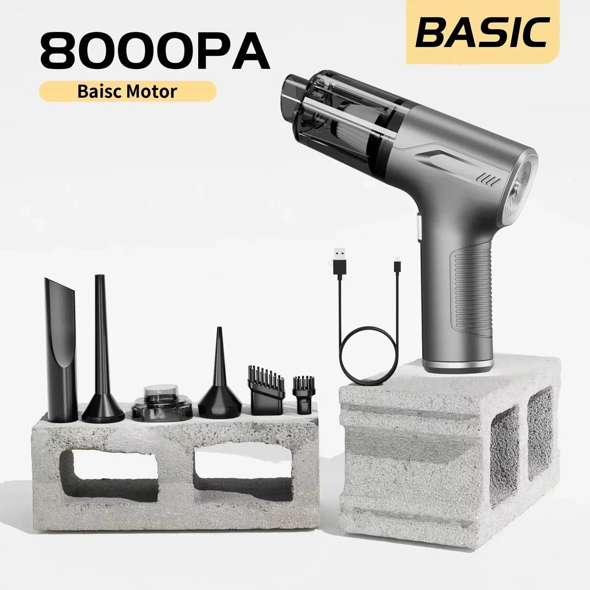 Cordless Car Vacuum & Blower – HEPA Filter, Basic & Pro